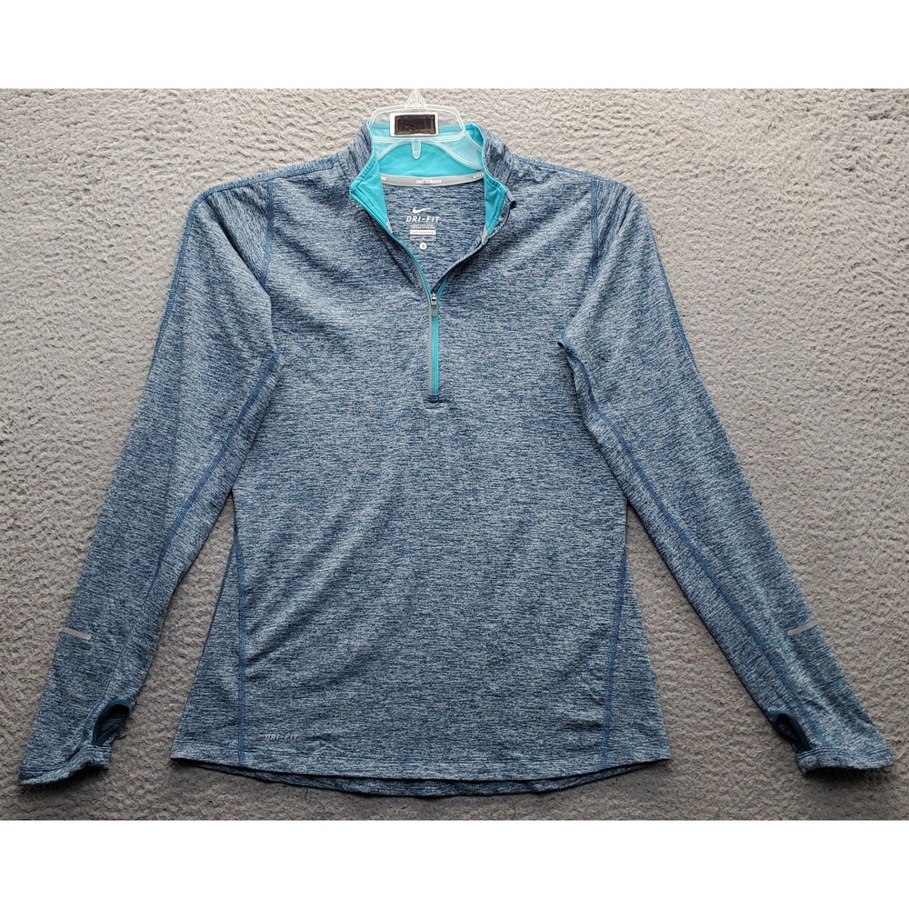 Nike 1/4 Zip Pullover Womens S Multi Space Dye Running Dri-Fit Thumb Hole Sleeve